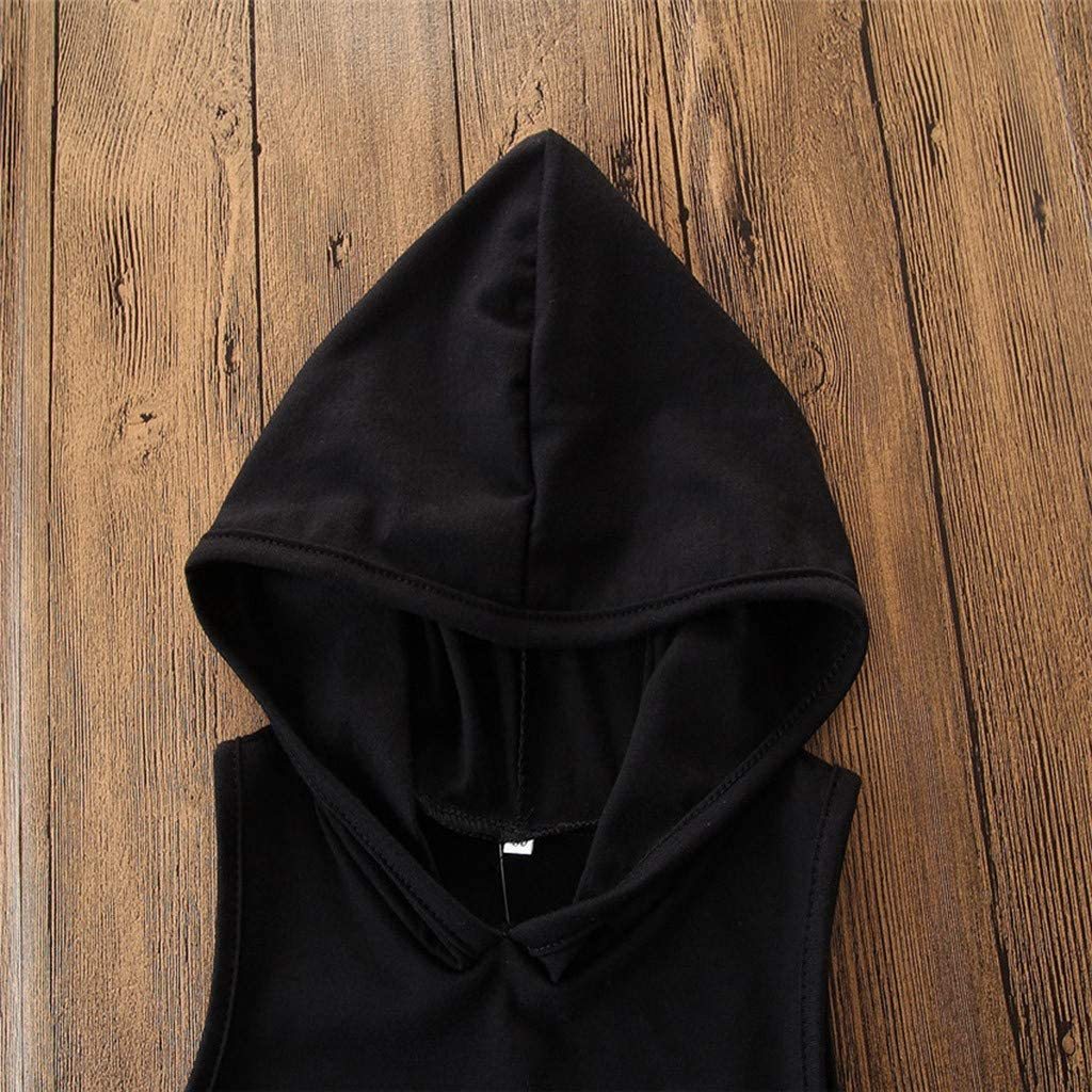 Toddler Kids Baby Boy Sleeveless Hooded Clothes